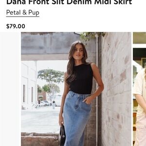 Petal & Pup Light Blue Denim Midi Skirt